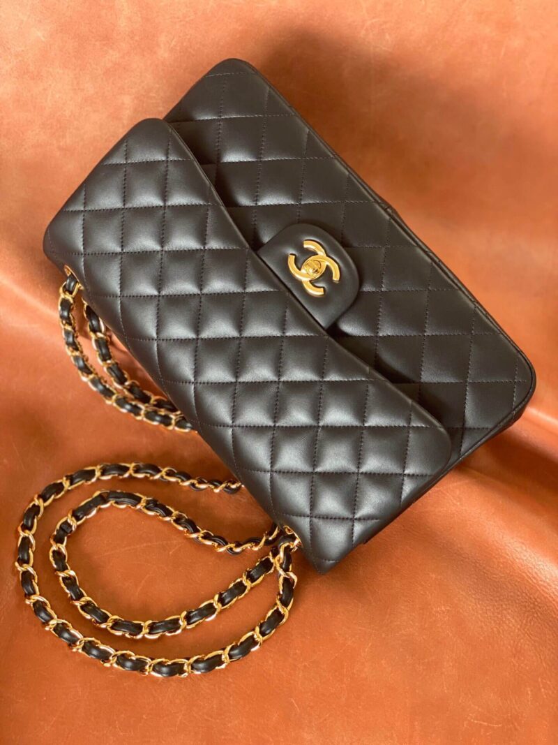 CHANEL 原厂bodin joyeux羔羊皮Classic flap bag CF30 A58600黑色金扣