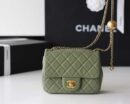 Chanel Flap Bag CF Mini羊皮方胖子金球包 AS1786橄榄绿