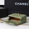 Chanel Flap Bag CF Mini羊皮方胖子金球包 AS1786橄榄绿