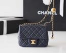 Chanel Flap Bag CF Mini羊皮方胖子金球包 AS1786深蓝色
