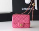 Chanel Flap Bag CF Mini羊皮方胖子金球包 AS1786玫红