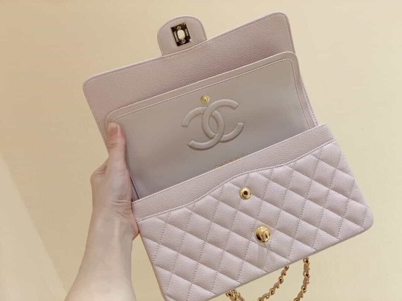 Chanel香奈儿 CF25 Classic flap bag A01112粉色牛皮金扣 - Image 2