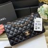 Chanel香奈儿 CF25 Classic flap bag A01112黑色羊皮银扣