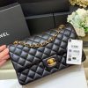Chanel香奈儿 CF25 Classic flap bag A01112黑色羊皮金扣