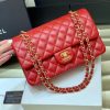 Chanel香奈儿 CF25 Classic flap bag A01112红色羊皮金扣