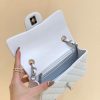 Chanel CF20大mini Classic flap bag A01116羊皮白色