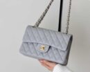 CHANEL CF23 Classic flap bag A01113球纹牛皮冰川灰