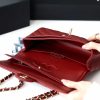 CHANEL CF25 Classic flap bag A01112球纹牛皮酒红色