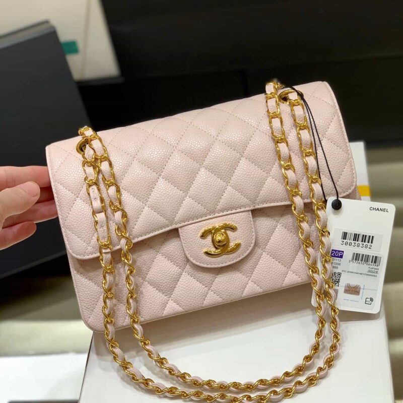 Chanel香奈儿 CF23 Classic flap bag A01113浅粉色球纹牛皮