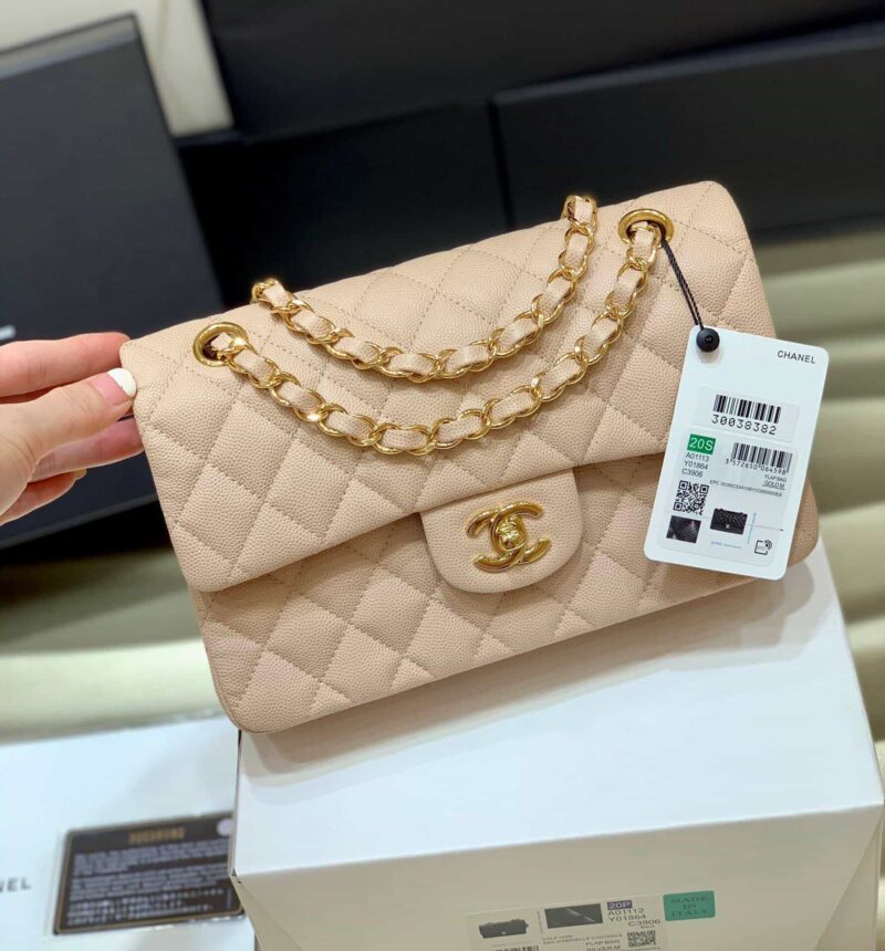 Chanel香奈儿 CF23 Classic flap bag A01113粉色球纹牛皮