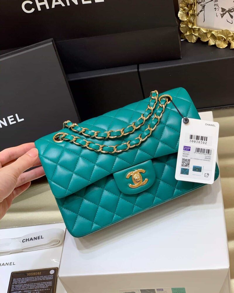 Chanel香奈儿 CF23 Classic flap bag A01113宝石绿羊皮