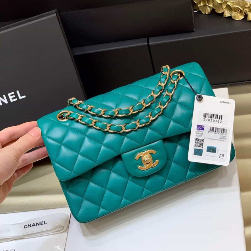 Chanel香奈儿 CF23 Classic flap bag A01113宝石绿羊皮