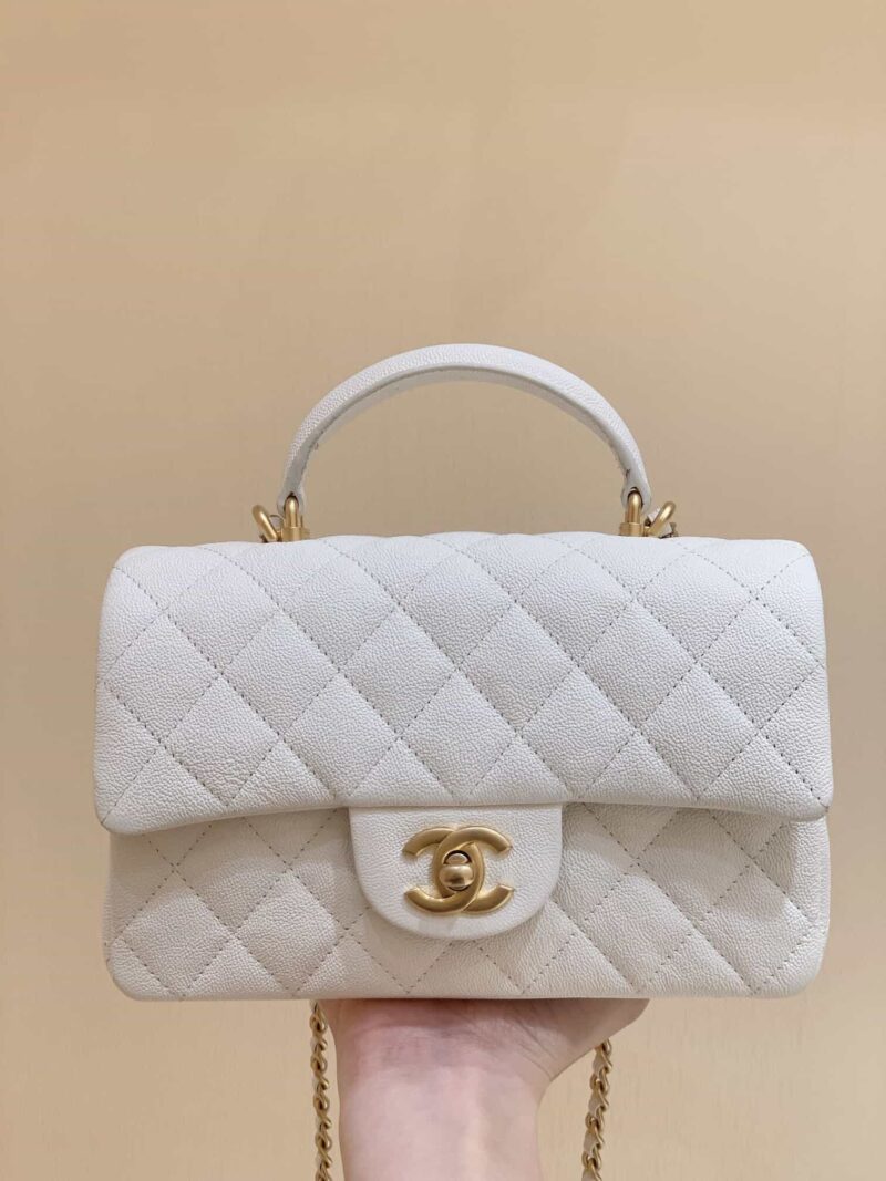 Chanel 经典之CF大mini带手腕版本 AS2431白色