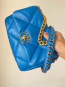 Chanel香奈儿 19 Flap Bag AS1160小号26CM蓝色
