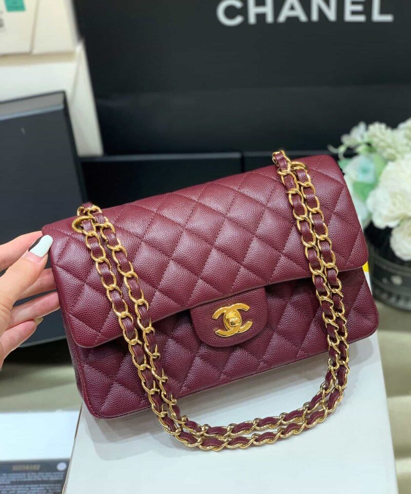 Chanel CF23 Classic flap bag A01113球纹牛皮葡萄紫