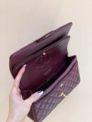 Chanel CF25 Classic flap bag A01112球纹牛皮葡萄紫