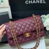 Chanel CF25 Classic flap bag A01112球纹牛皮葡萄紫