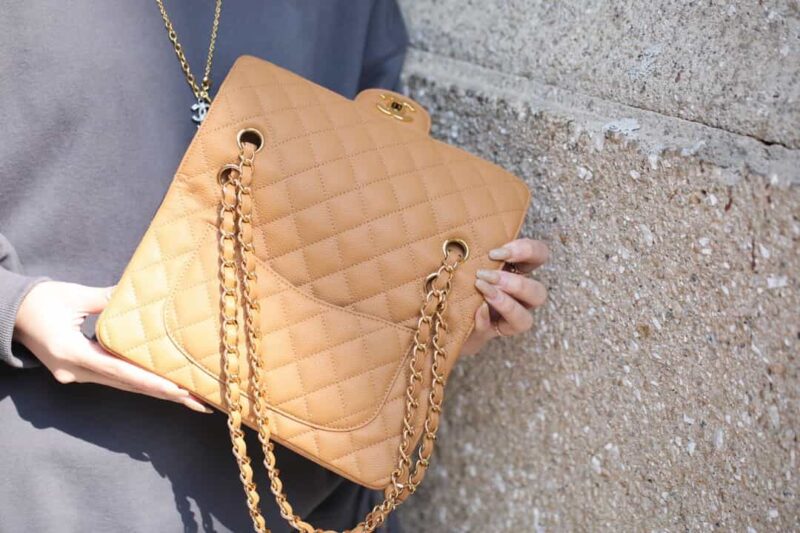 Chanel CF23 Classic flap bag A01113杏色 - Image 5