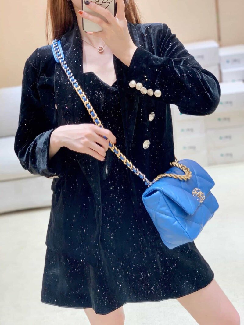 Chanel香奈儿 19 Flap Bag AS1160小号26CM蓝色 - Image 2