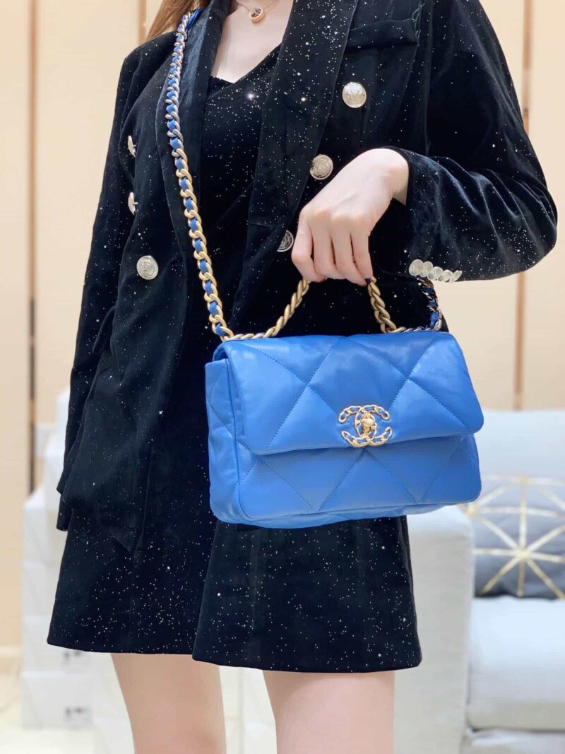Chanel香奈儿 19 Flap Bag AS1160小号26CM蓝色 - Image 5