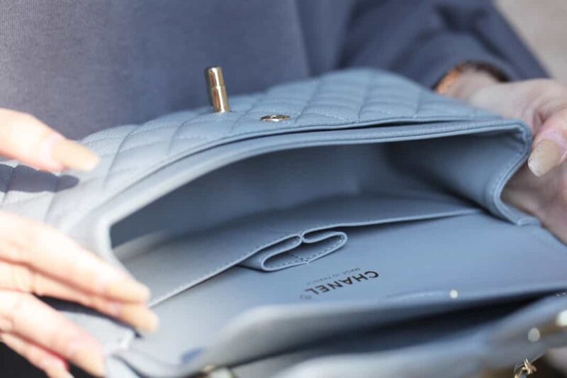Chanel CF23 Classic flap bag A01113灰蓝 - Image 9