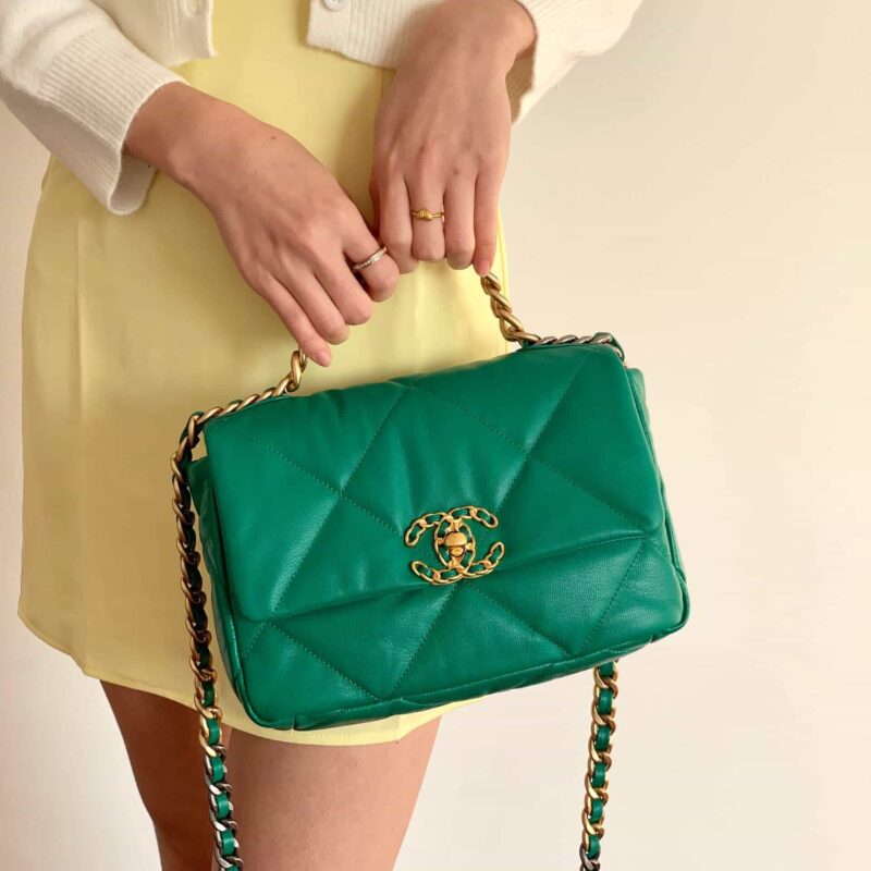 Chanel香奈儿 19 Flap Bag AS1160小号26CM绿色 - Image 5