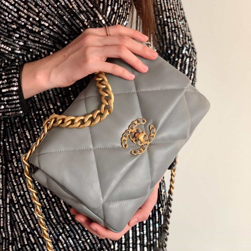 Chanel香奈儿 19 Flap Bag AS1160小号26CM灰色 - Image 5