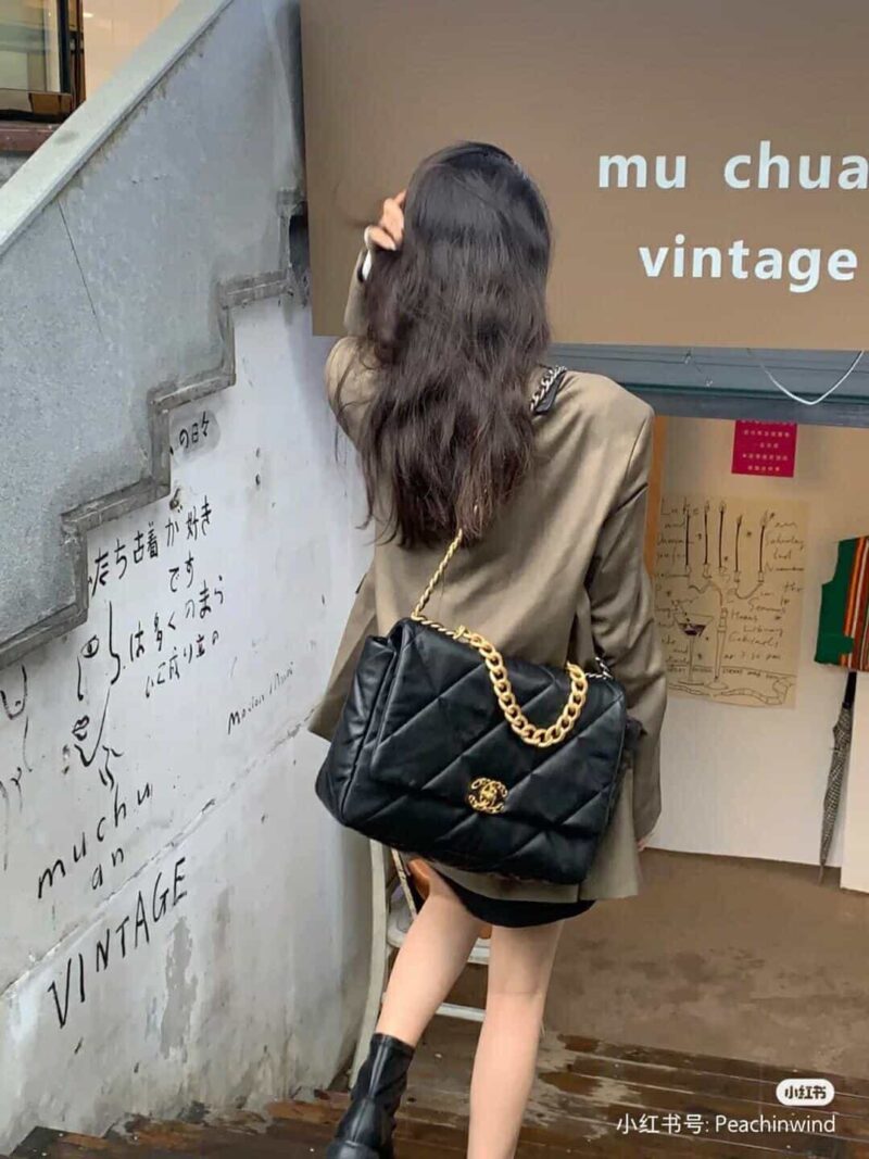 Chanel香奈儿 19 Flap Bag AS1162大号36CM黑色 - Image 2