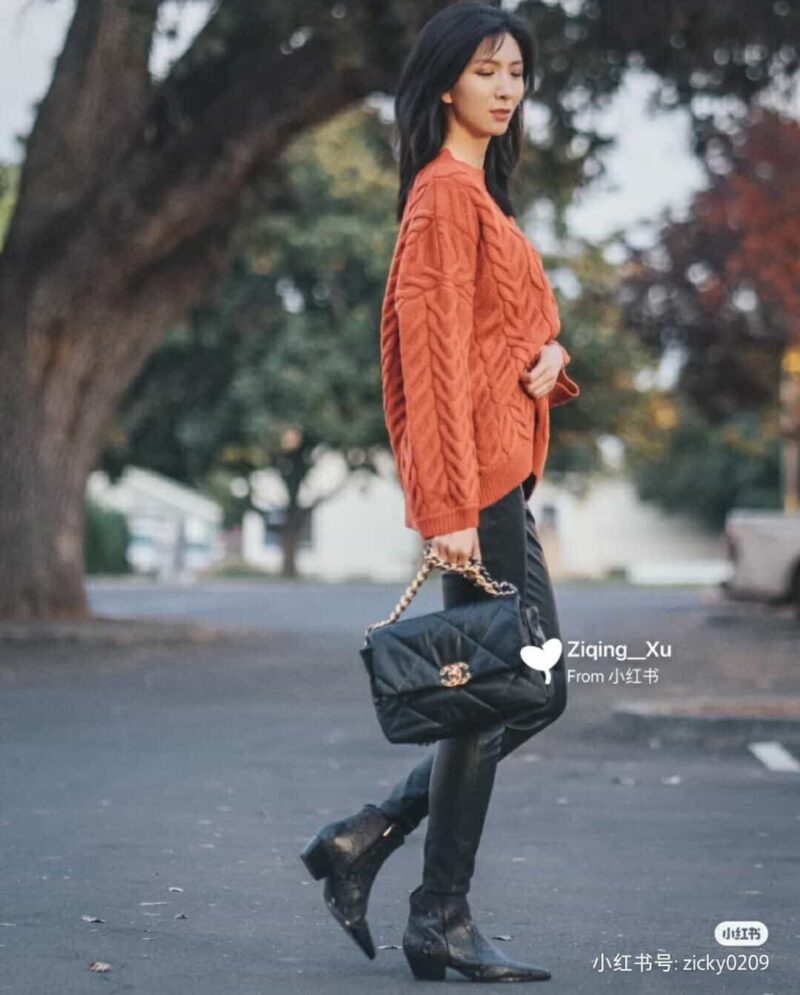 Chanel香奈儿 19 Flap Bag AS1161中号30CM黑色 - Image 4