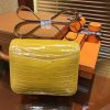 Constance 空姐包 18CM 琥珀黄 尼罗鳄 原版蜜蜡线 全手工缝制