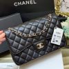 Chanel CF30CM牛皮Classic flap bag A58600黑色银扣