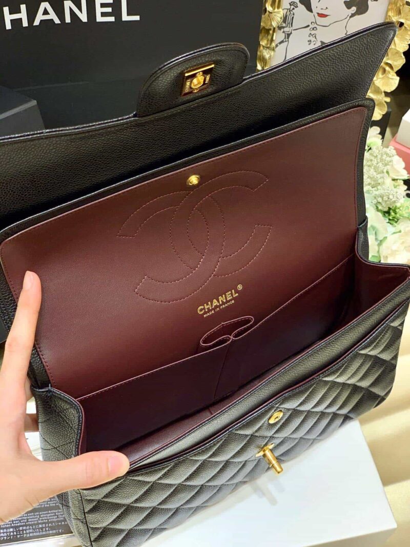 Chanel CF30CM牛皮Classic flap bag A58600黑色金扣 - Image 2