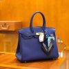 爱马仕 Birkin 30cm 琉璃蓝 Togo小牛皮 金扣 原版蜜蜡线 顶级手工缝制