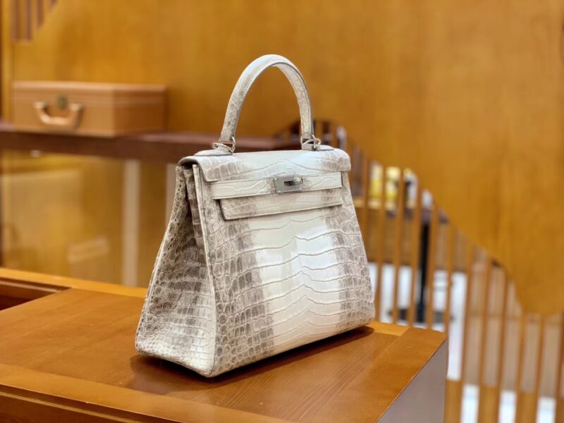 爱马仕 Kelly 28cm 喜马拉雅 一级尼罗鳄鱼皮 银扣 原版蜜蜡线 顶级手工缝制 - Image 2