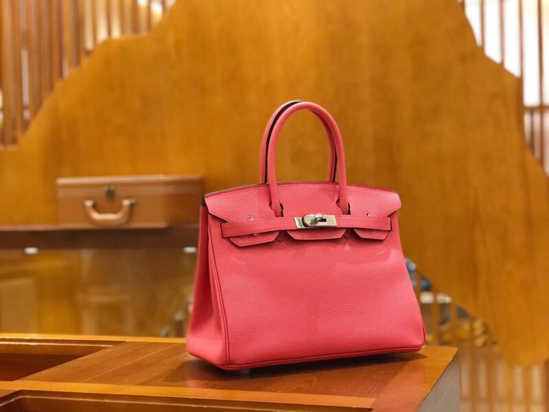 爱马仕 Birkin 30cm 唇膏粉 Togo小牛皮 银扣 原版蜜蜡线 顶级手工缝制 - Image 2