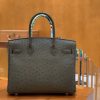 爱马仕 Birkin 铂金包 松柏绿 鸵鸟皮 手缝工艺 银扣 30cm 现货