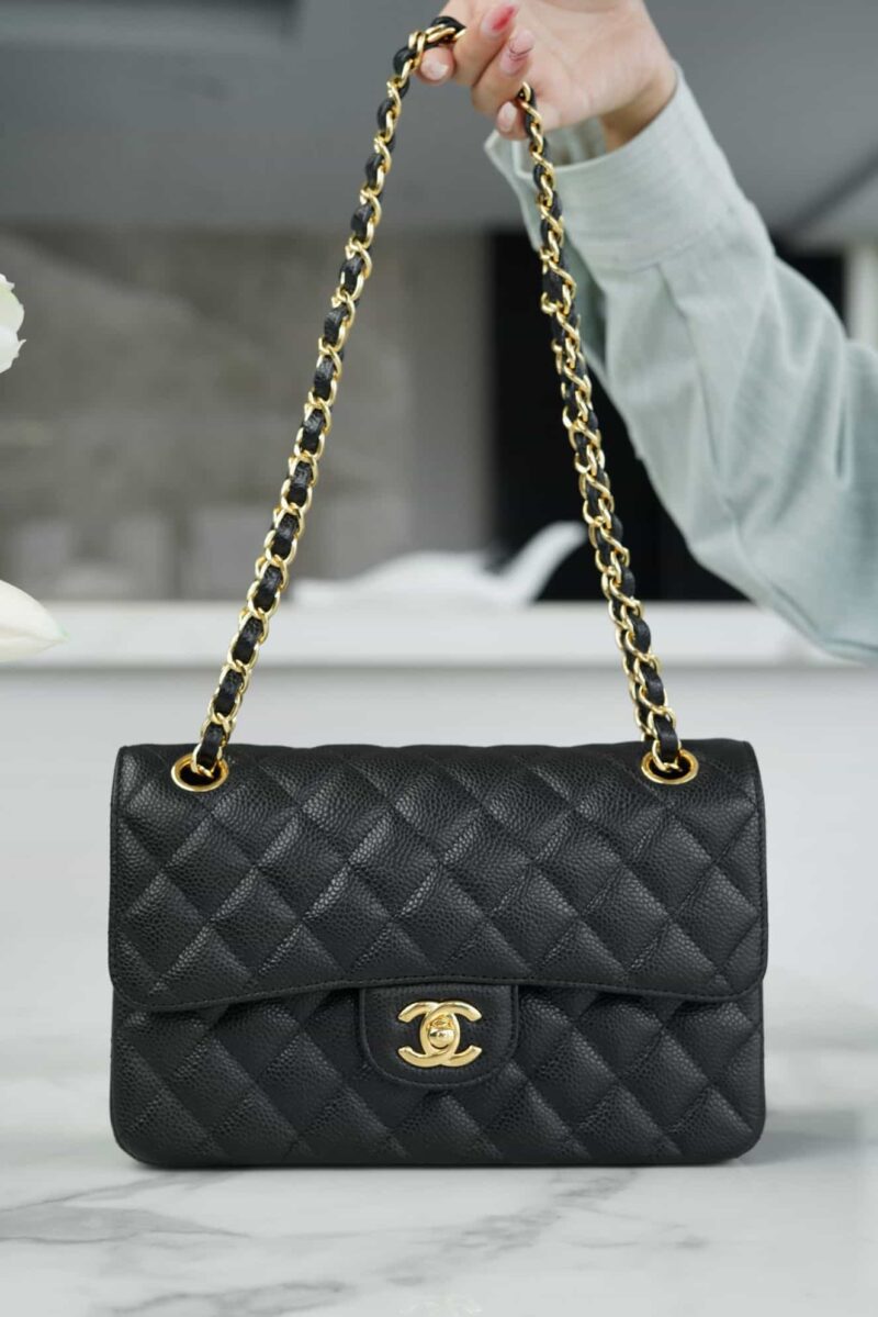 CHANEL CF23 Classic flap bag 正品皮口盖包 A01113黑色/金扣