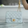 CHANEL 23S 山茶花调节扣方胖子 AS1786淡蓝色