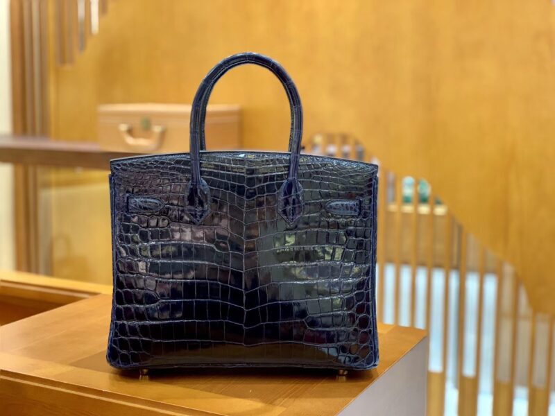 爱马仕 Birkin 30cm 午夜蓝 金扣 一级皮 尼罗鳄鱼皮 臻品级别 - Image 5