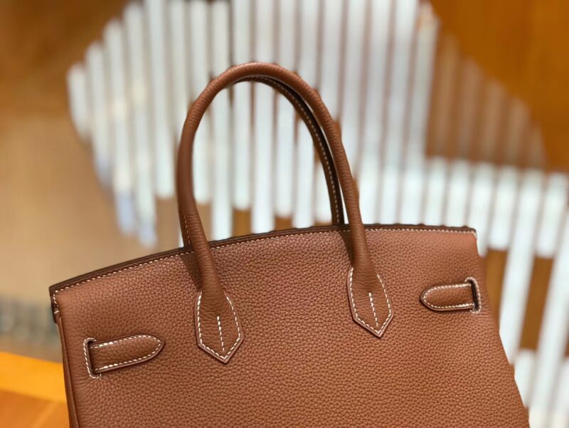 爱马仕 Birkin 30cm 金棕色 Togo小牛皮 银扣 原版蜜蜡线 顶级手工缝制 - Image 5