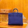 爱马仕 Birkin 25cm Touch 电光蓝 鳄鱼皮拼牛皮 全手工缝制
