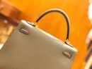 爱马仕 Kelly 25cm 银河灰 金扣 掌纹牛皮 全手工缝制