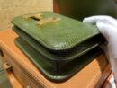 爱马仕 Constance空姐包 橄榄绿 仿蜥蜴皮 顶级全手工缝制 金扣 18cm
