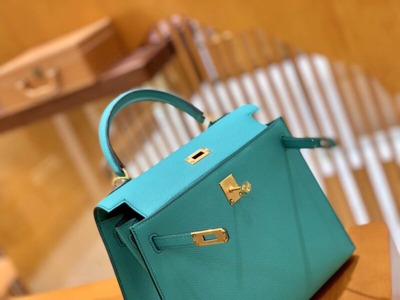 爱马仕 Kelly 凯莉包 维罗纳绿 掌纹牛皮 进口原料 臻品级别 金扣 25cm 现货