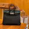 爱马仕 Birkin 铂金包 三拼色 三拼皮 Touch 牛皮拼鳄鱼皮 金扣 30cm