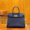 爱马仕 Birkin 30cm 鸢尾蓝 Togo小牛皮 金扣 原版蜜蜡线 顶级手工缝制