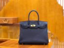 爱马仕 Birkin 30cm 鸢尾蓝 Togo小牛皮 金扣 原版蜜蜡线 顶级手工缝制