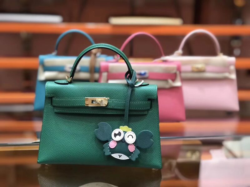 爱马仕 Birkin铂金包 mini kelly 孔雀绿 进口掌纹小牛皮 金扣 顶级手工缝制 19cm