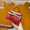 a3bc8267c706f69.jpg 爱马仕 Mini Kelly 19cm 极致粉 金扣 亮光 美洲鳄鱼皮 全手工缝制