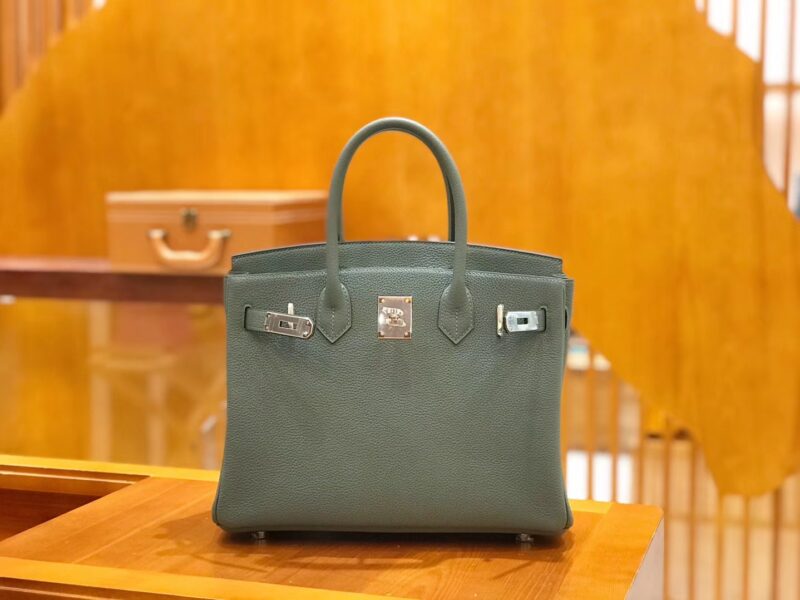 爱马仕 Birkin 30cm togo牛皮 杏仁绿 银扣 全手工缝制